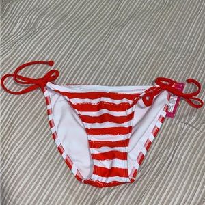 Xhilaration Red White Stripe Bikini Bottom XS NWT
